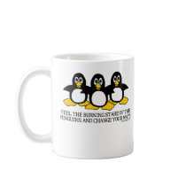 Feel The Burning Stare Of The Penguins Mug by ironydesign Feel The Burning Stare Of The Penguins Mug