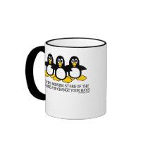 Feel The Burning Stare Of The Penguins Mug mugs