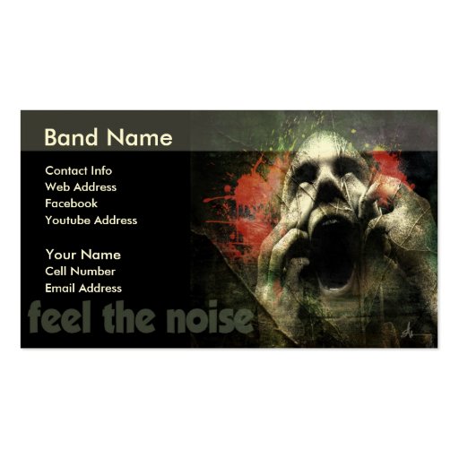 Feel The Noise Business Card Templates (front side)