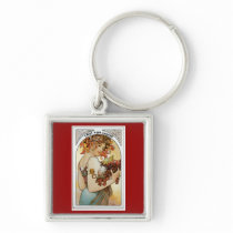 FEEL ZIN COMING...GIRL UNDER GRAPE ARBOR PRINT KEYCHAINS