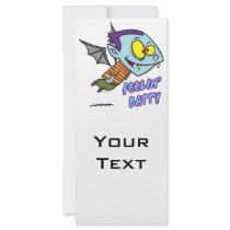 feeling batty funny vampire kid toon custom rack cards
