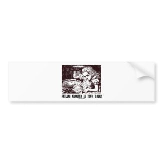 Feeling Cramped In Your Room? (Wonderland) zazzle_bumpersticker