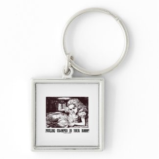 Feeling Cramped In Your Room? (Wonderland) zazzle_keychain
