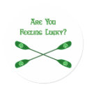 Feeling Lucky Kayak Round Stickers