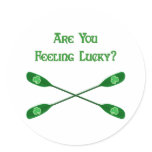 Feeling Lucky Kayak Round Stickers