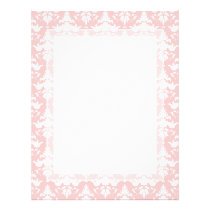 Feeling Peachy Pink and White Damask letterhead