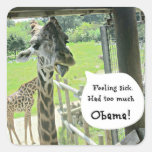 Feeling sick...had too much...OBAMA! Sticker