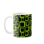 Feeling Sixties Fluo Green Squares Mug