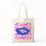 Feeling Sixties Text With Hot Pink Squares On Whit Canvas Bags