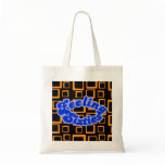 Feeling Sixties Text With Orange Squares On Black  Bags
