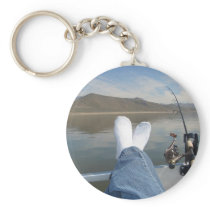 feet fishing keychain