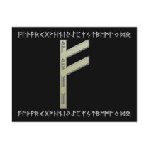 Fehu Rune gold Postcards