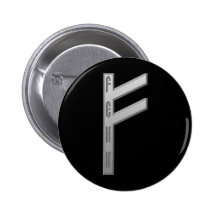 Fehu Rune grey Pins