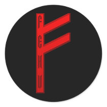 Fehu Rune red stickers by JKcoder Fehu Rune red stickers