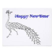 Felices Año Nuevo que saludan - espacio en blanco  Comunicados Personalizados