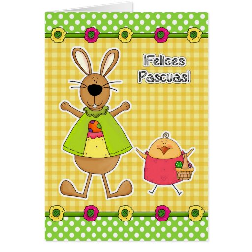 Felices Pascuas. Customizable Spanish Easter Cards