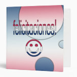 Felicitaciones! America Flag Colors Pop Art Vinyl Binder