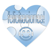 Felicitaciones! Argentina Flag Colors Pop Art Heart Stickers