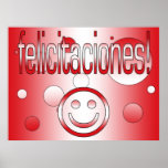 Felicitaciones! Peru Flag Colors Pop Art Poster