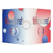 Félicitations! French Flag Colors Pop Art 3 Ring Binder