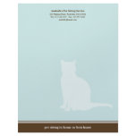 Feline blue brown posh pet sitting service custom letterhead