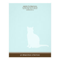 Feline blue brown posh pet sitting service custom letterhead