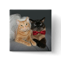 Feline bride and groom buttons by deemac1 Feline bride and groom buttons
