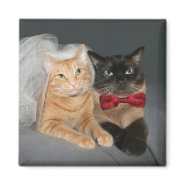 Feline bride and groom magnets by deemac1 Feline bride and groom magnets