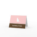 Feline cat pet pink name custom note card blank card