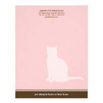 Feline pink brown posh pet sitting service custom letterhead