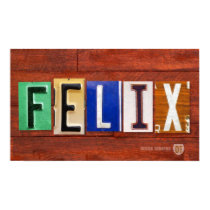 FELIX License Plate Letter Name Custom Sign Poster posters
