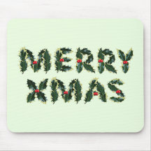 Feliz acebo de Navidad Tapetes De Raton
