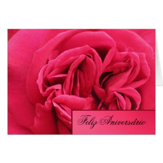 Feliz Aniversário - Rosa rosa Greeting Card