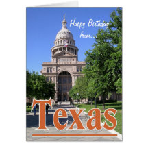 Feliz cumpleaños de Tejas/del capitolio del estado Felicitacion