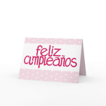 Feliz Cumpleaños hot pink Card