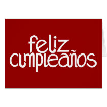 Feliz Cumpleaños white Card cards