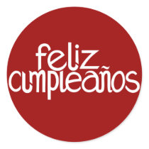 Feliz Cumpleaños white Sticker