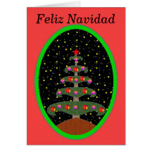 Feliz Navidad Arbol 2 Tarjetón