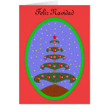 Feliz Navidad Arbol 3 Tarjetas