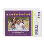 Feliz Navidad Custom Family Holiday Card (purple) Personalized Invitation