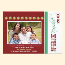 Feliz Navidad Custom Family Holiday Card (red) invitations