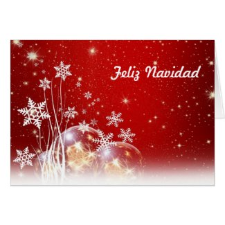 Feliz Navidad Merry Christmas in Spanish and Jesus Greeting Card