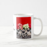 Feliz Navidad pug puppies mug