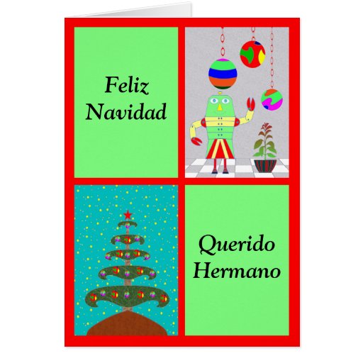 Feliz Navidad Querido Hermano Card | Zazzle