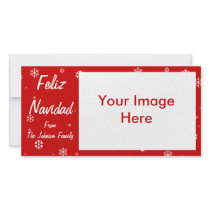 Feliz Navidad Snowflakes photo cards by Ladiebug Feliz Navidad Snowflakes photo cards