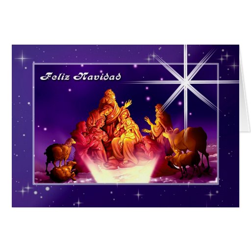 Feliz Navidad . Spanish Customizable Greeting Card | Zazzle