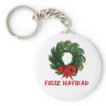 Feliz Navidad Wreath Keychain