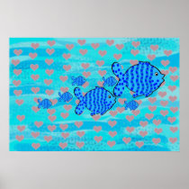 Fell in love fish poster