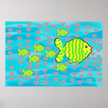 Fell in love fish posters