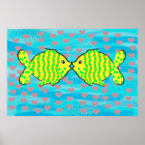 Fell in love fish poster
